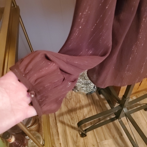 90's Set Cami Sheer Shirt Brown Boho - Picture 5 of 7